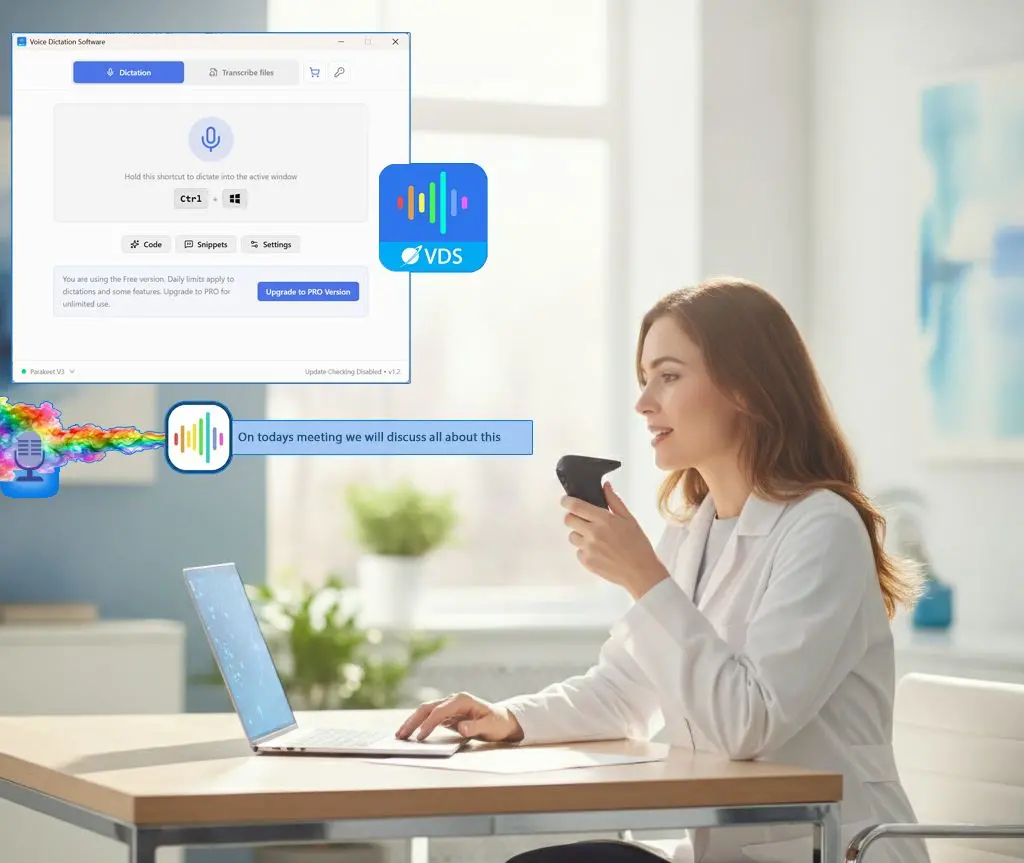 SayOnce - Voice Dictation Software Zrzut ekranu.
