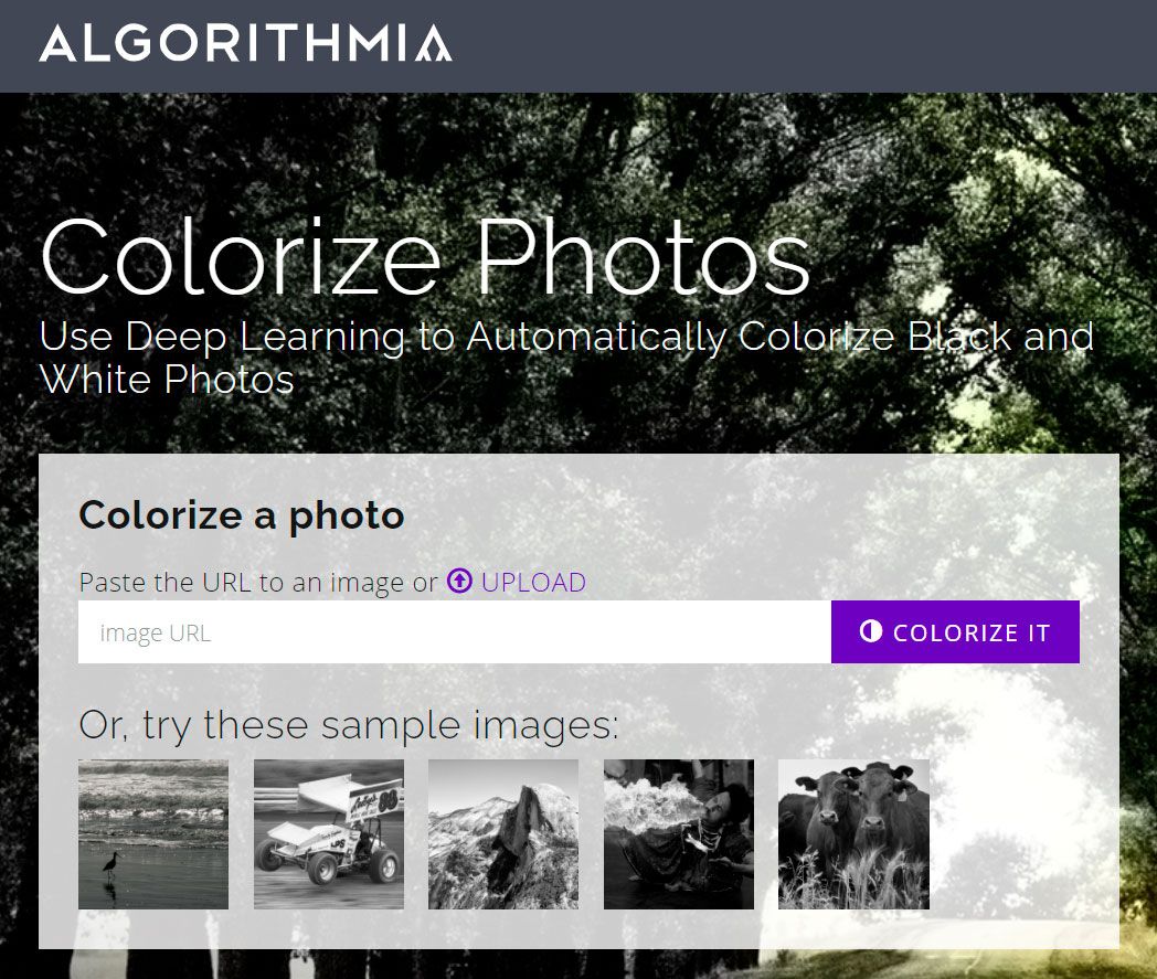 Koloruj stare zdjęcia online za pomocą Algorithmia..