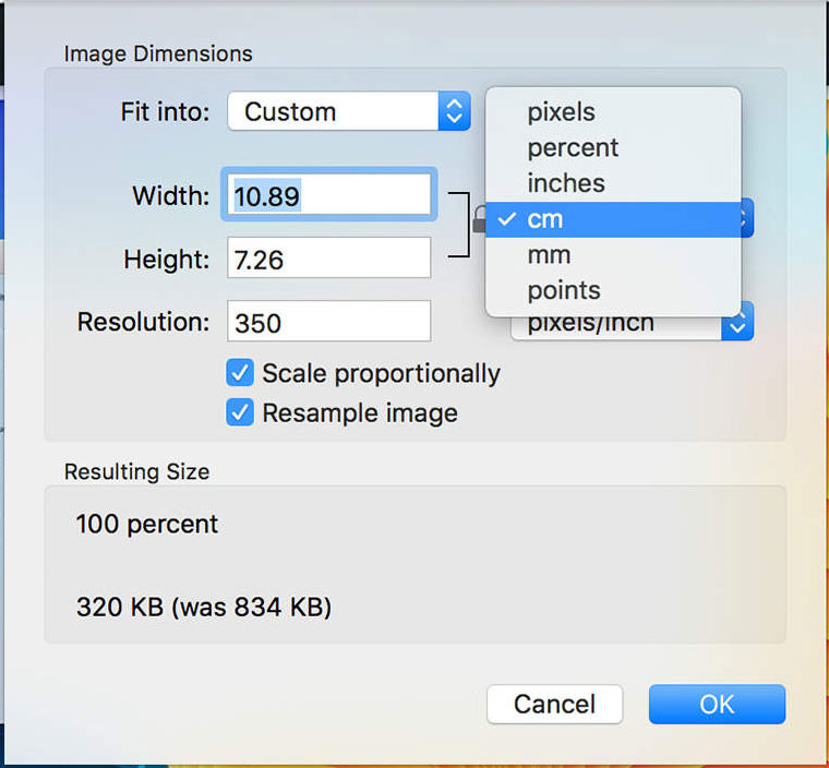 Zmiana rozmiaru wielu obrazów w systemie osx (Mac).