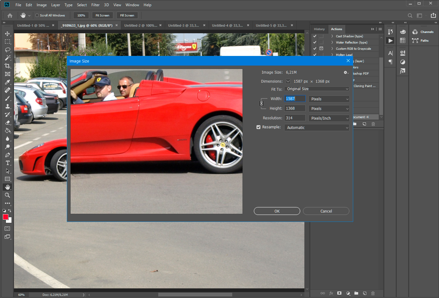 Photoshop - zmiana rozmiaru wielu obrazów.