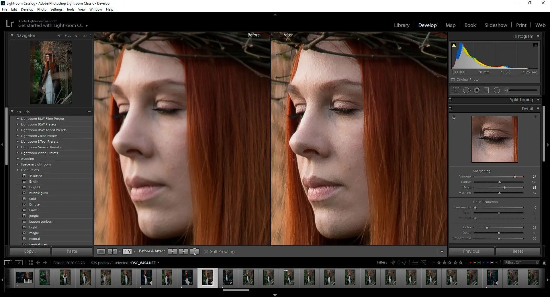 Rezultat w Lightroom..