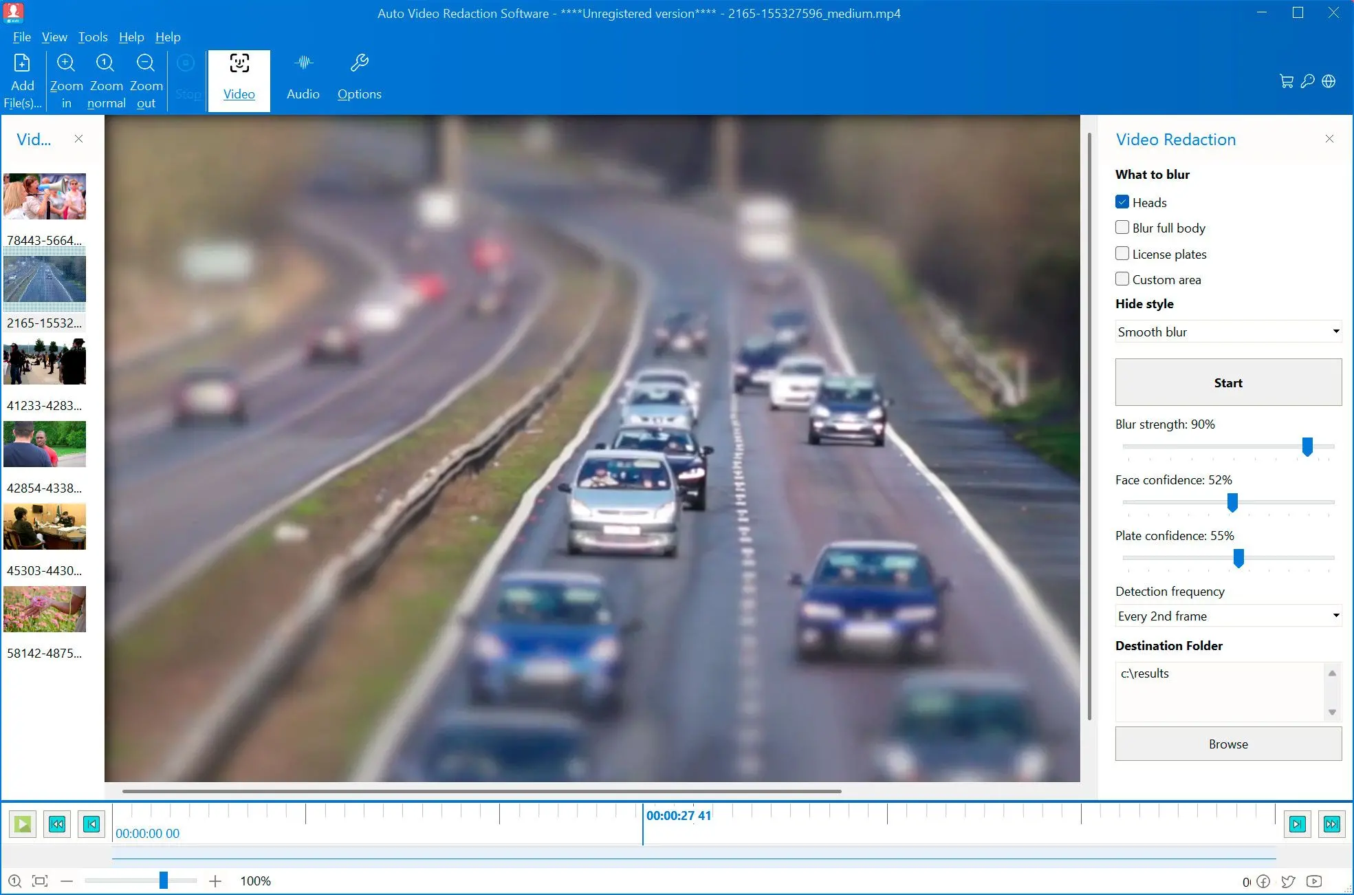 Auto Video Redaction Software Zrzut ekranu.