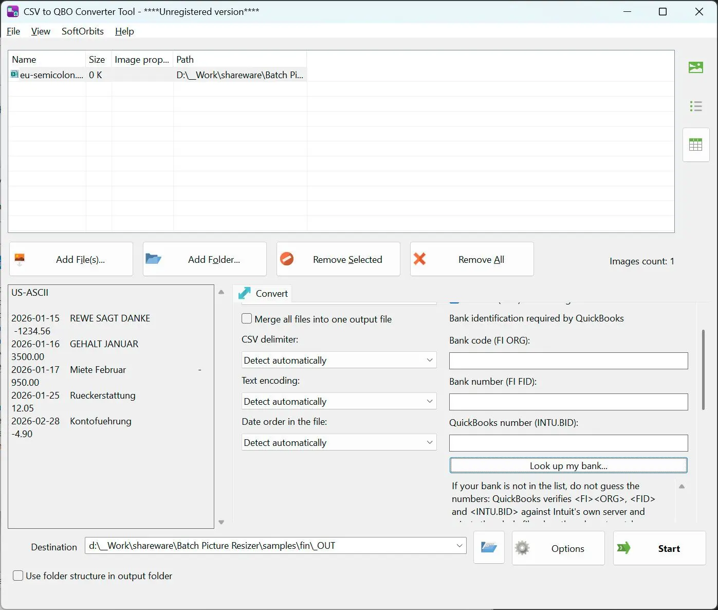 CSV to PDF Converter Zrzut ekranu.
