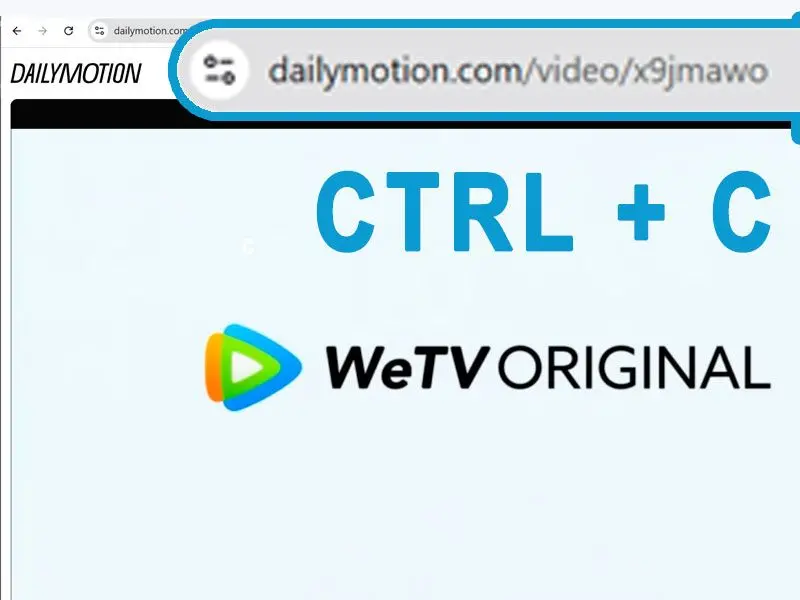 Kopiowanie i wklejanie adresu URL wideo z Dailymotion.
