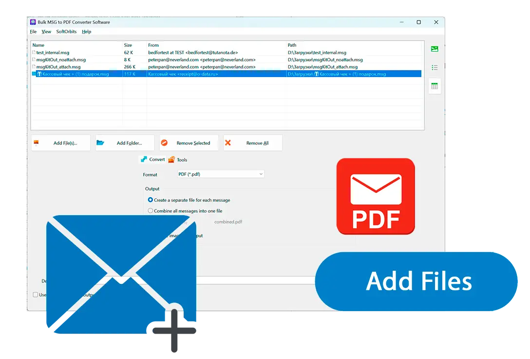 Dodaj pliki e-mail.