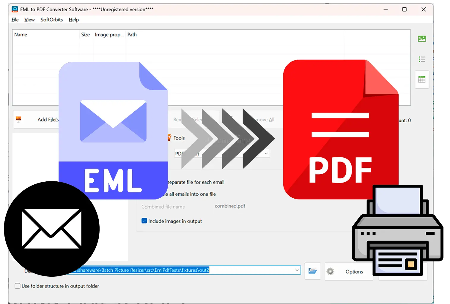 Łatwo eksportuj EML do drukowalnego PDF lub HTML..