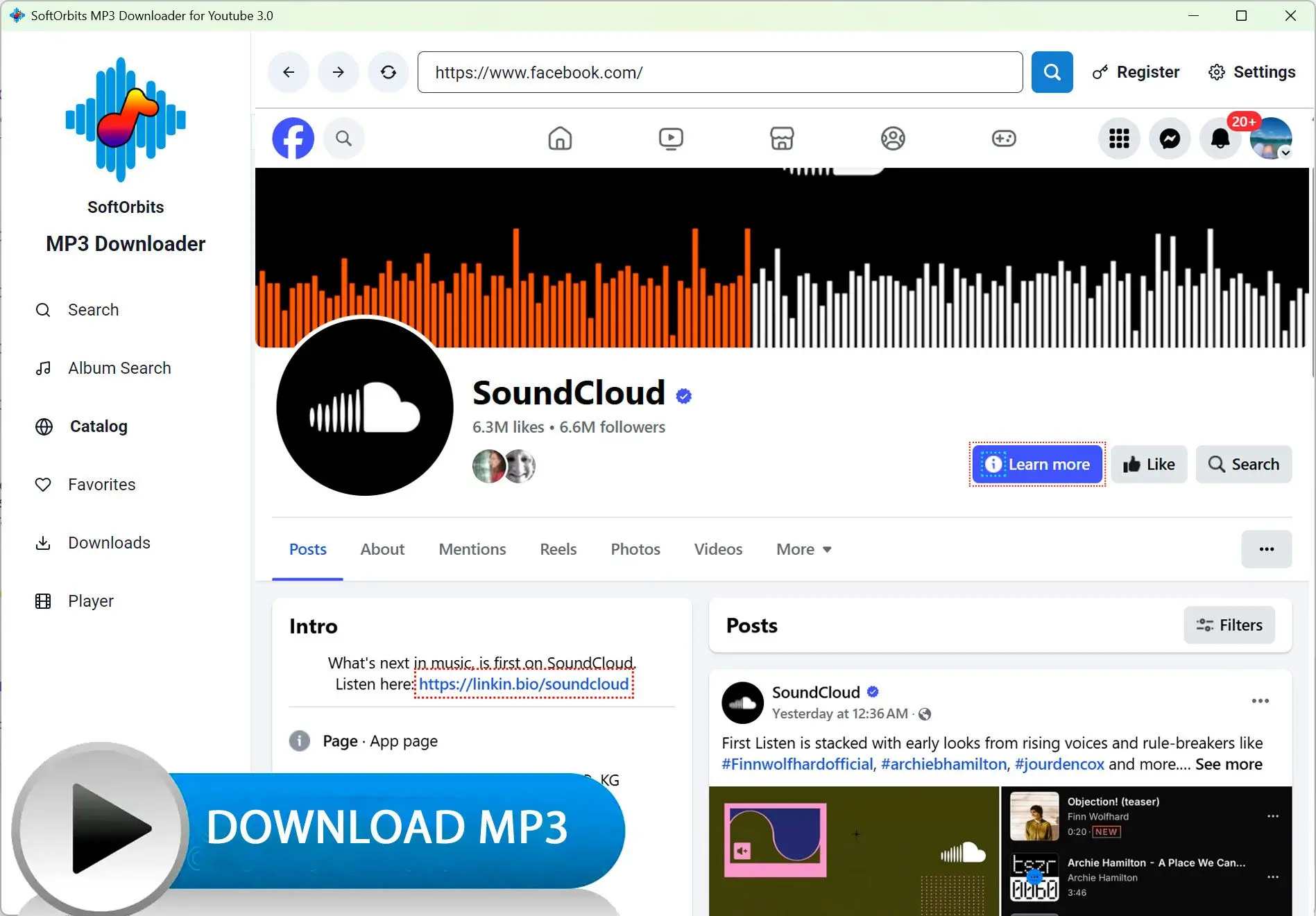 MP3 Downloader for Youtube: Zrzut ekranu.