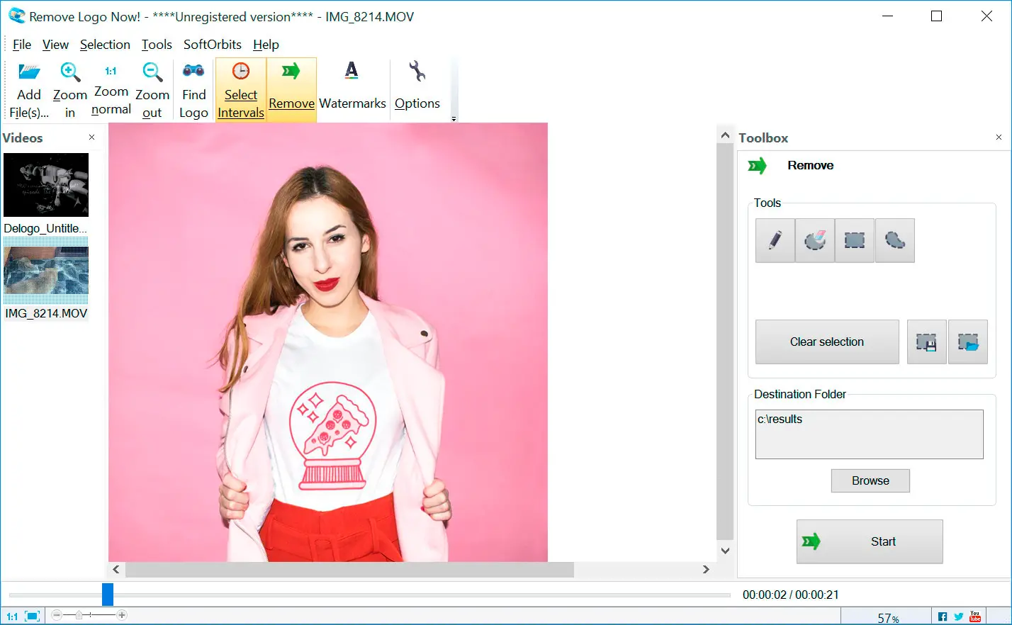 Remove Logo Now: Zrzut ekranu.