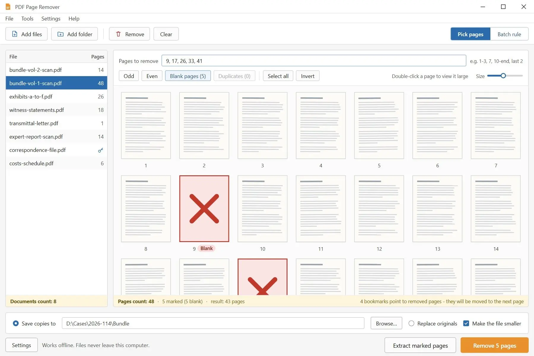 PDF Page Remover Zrzut ekranu.