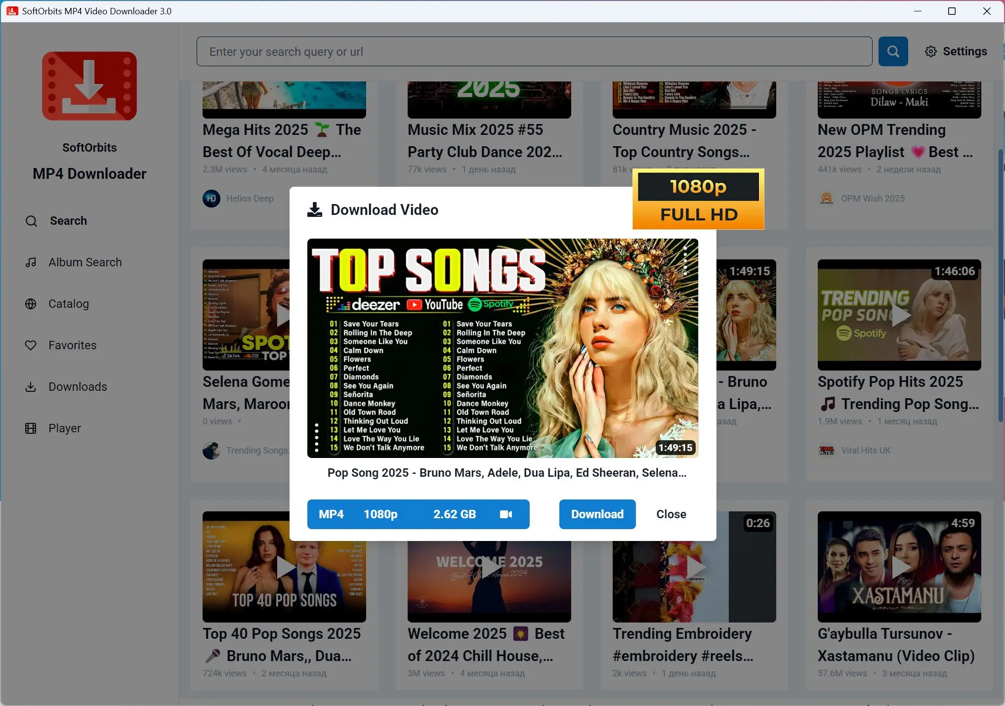 MP4 Downloader for Youtube Zrzut ekranu.