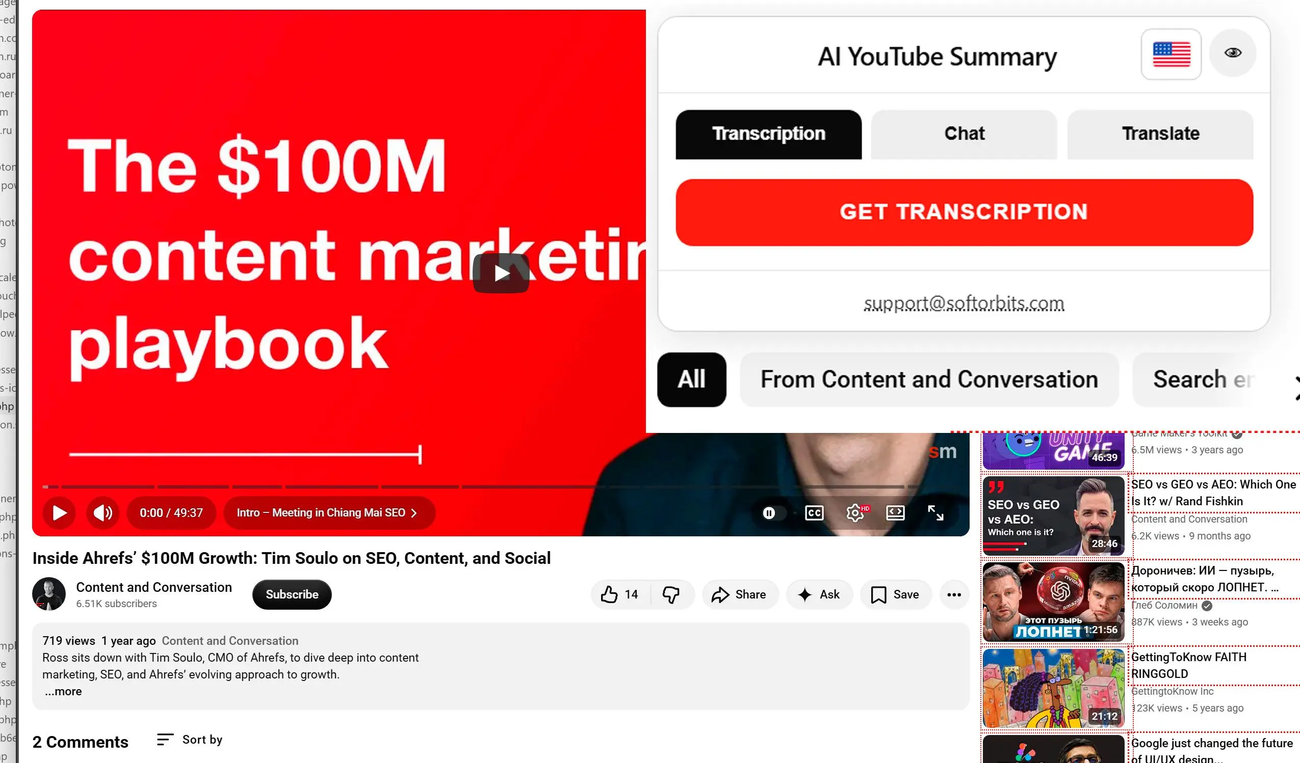 Otwórz Wideo na Youtube.