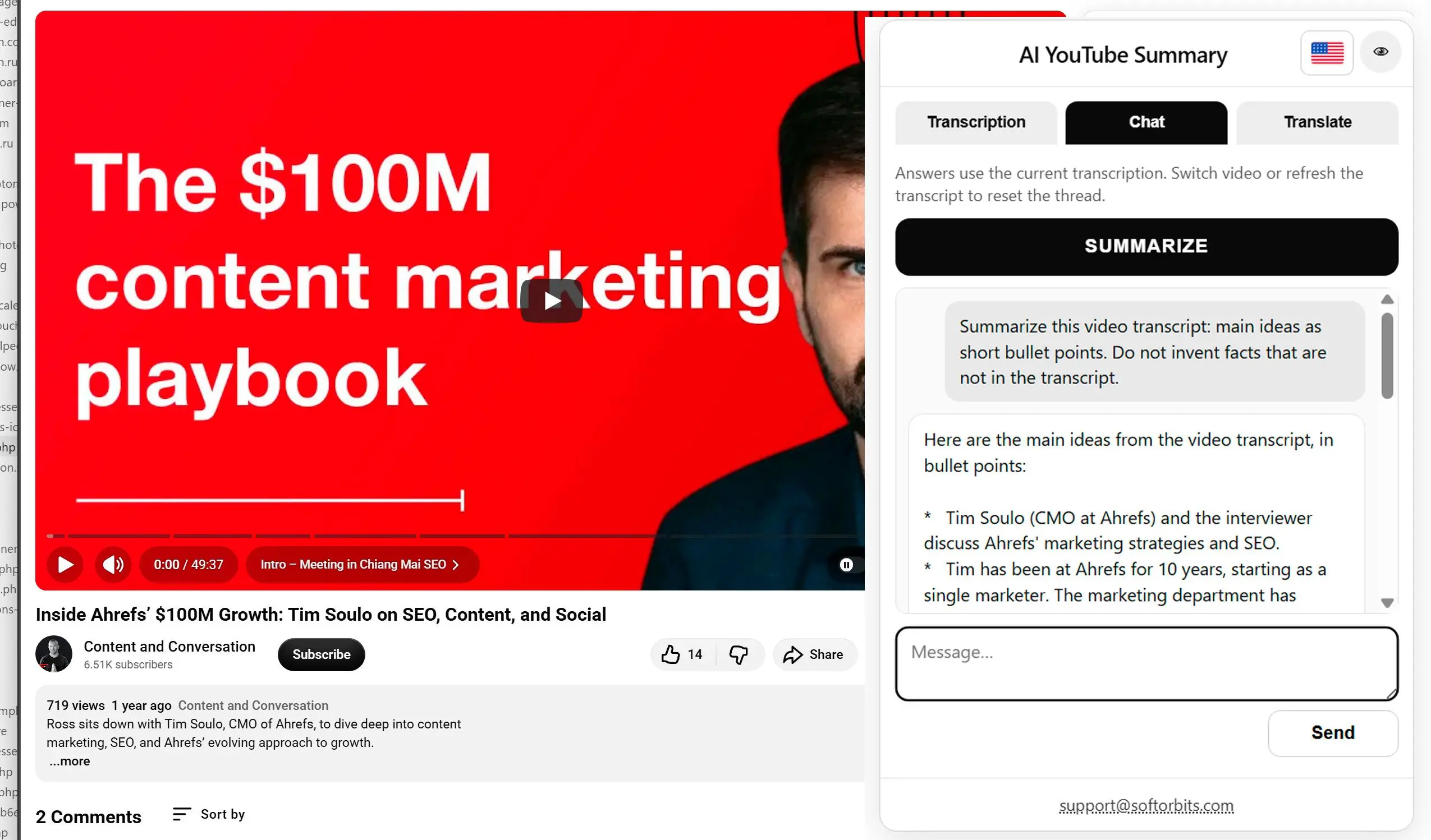 Podsumuj Wideo za Pomocą AI lub Zadaj Pytania.