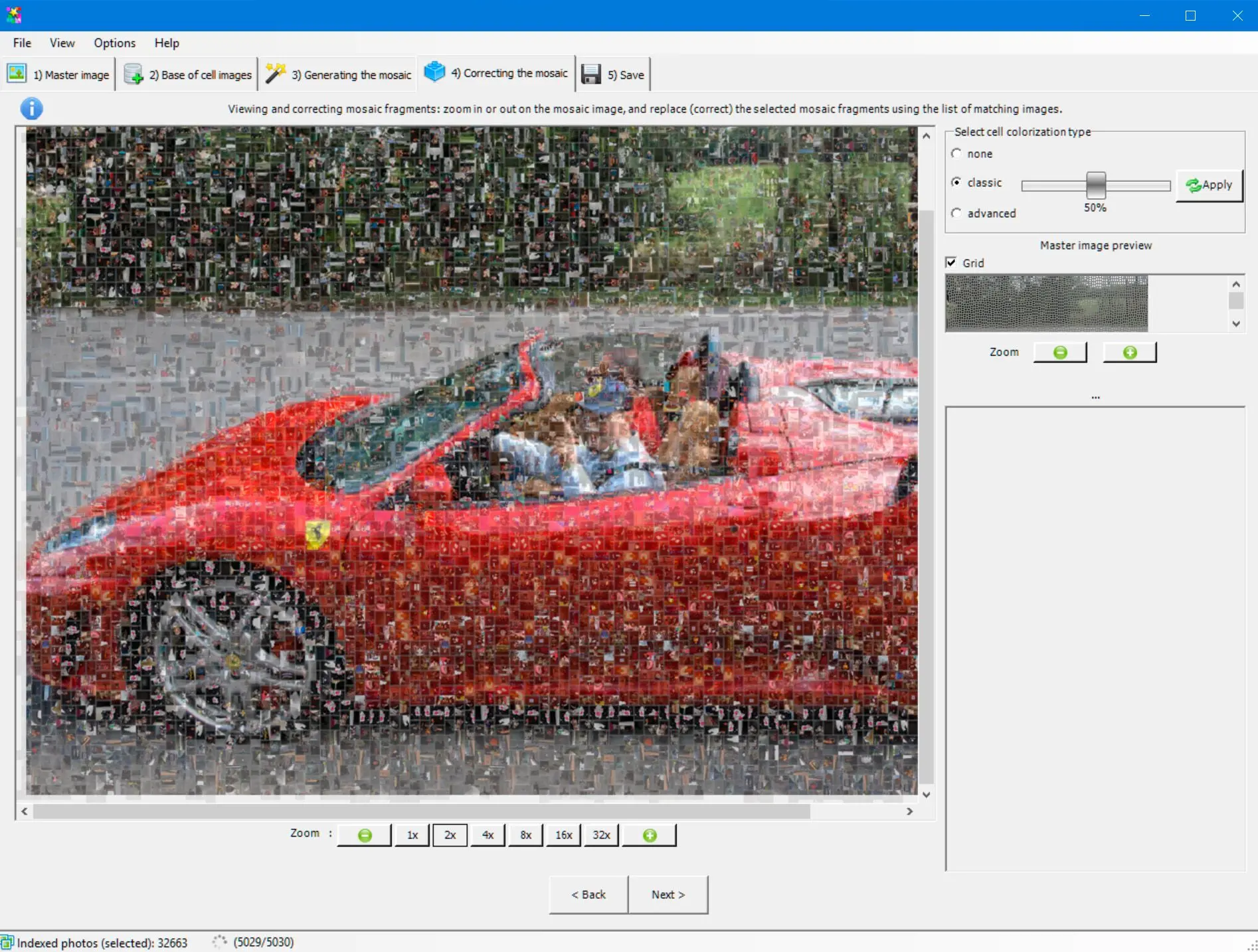 Photo Mosaic Software Zrzut ekranu.