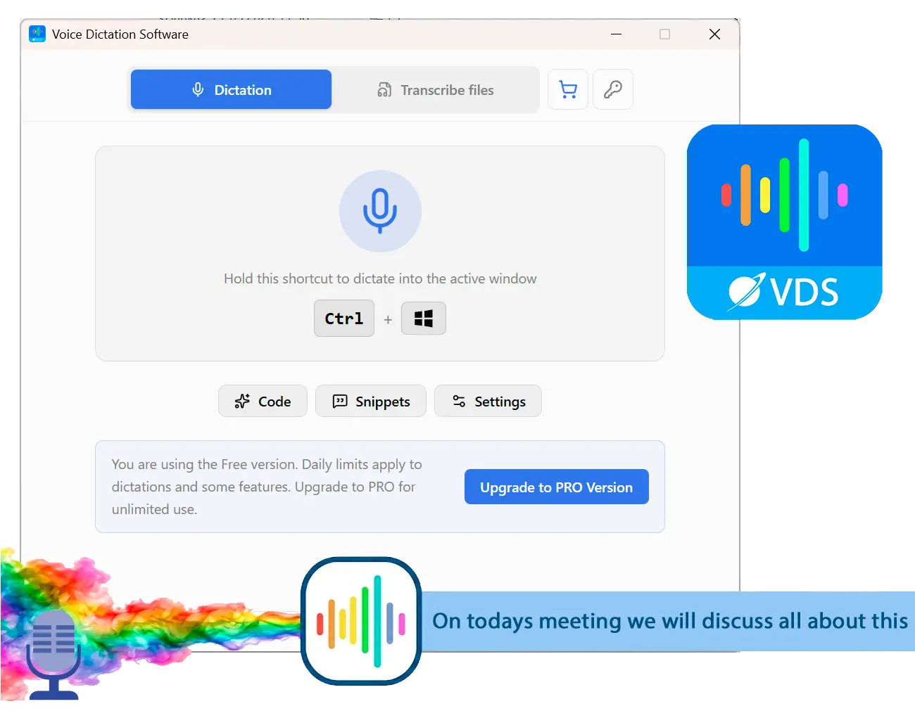 SayOnce - Voice Dictation Software Zrzut ekranu.